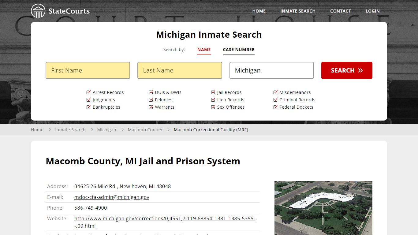 Macomb Correctional Facility (MRF) Inmate Records Search, Michigan ...